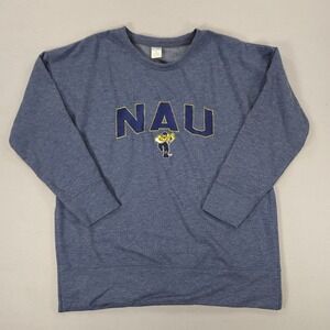 NAU Lumberjacks Women's M Blue Crew Neck Sweatshirt With Logo